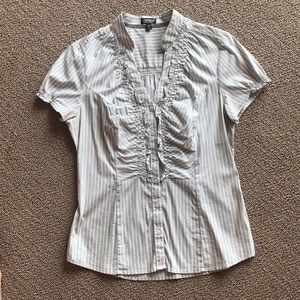 Express | White and gray striped dress top